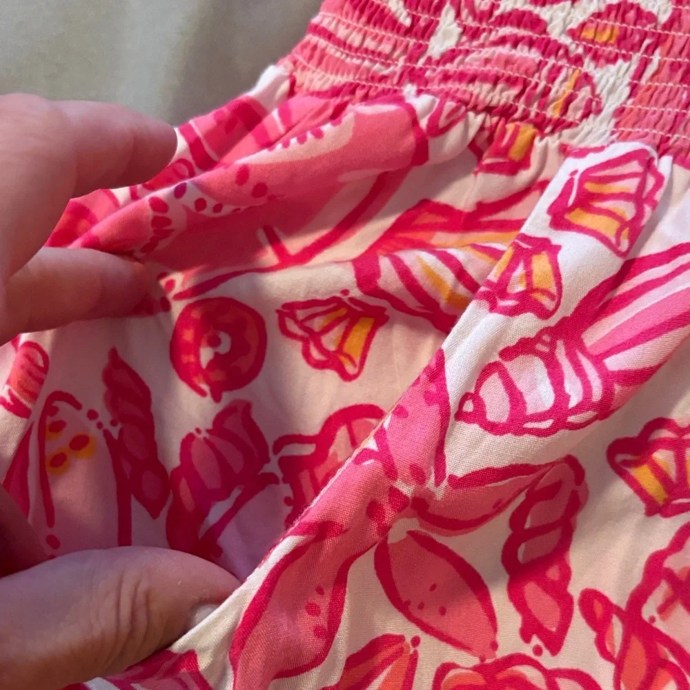Lilly Pulitzer xl off the Shoulder Pink Shell-Pattern Casual Dress excellent - Picture 2 of 7